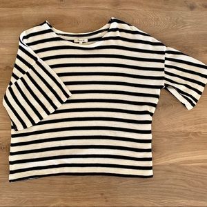 Madewell Black and Cream Top